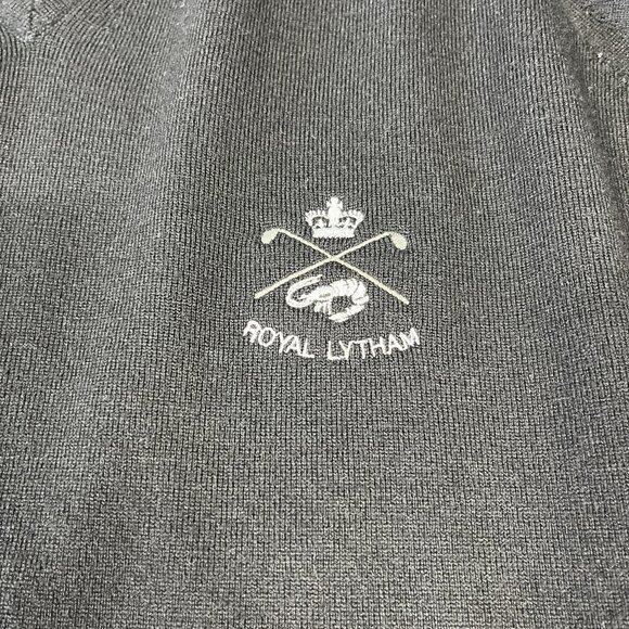 Glenbrae Sweater Mens XL Black Merino Wool Royal Lytham Golf Pullover UK Made - Picture 8 of 8